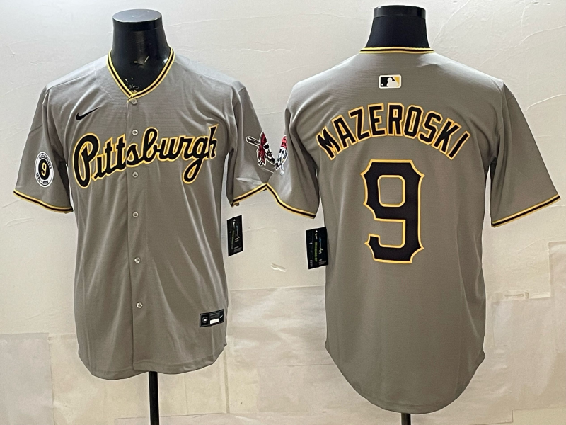 Men Pittsburgh Pirates #9 Mazeroski Grey Game 2026 Nike MLB Jersey 002->pittsburgh pirates->MLB Jersey